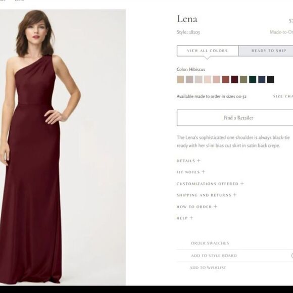 Jenny Yoo Lena One Shoulder Maxi Dress Hibiscus Size 16 - Picture 2 of 16